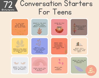Schede per avviare una conversazione per adolescenti, terapia e consapevolezza (download digitale)