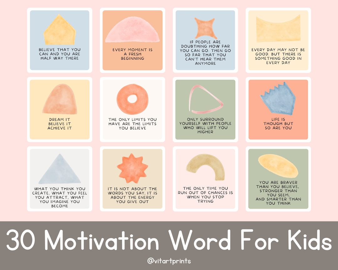 Motivation Cards for Kids Printable Posters Counselor Decor ...