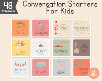 Schede per avviare conversazioni con i bambini, stampe per la consapevolezza / Terapia, consulenza per consulenti scolastici, sollievo dall'ansia, psicologia sociale, salute mentale
