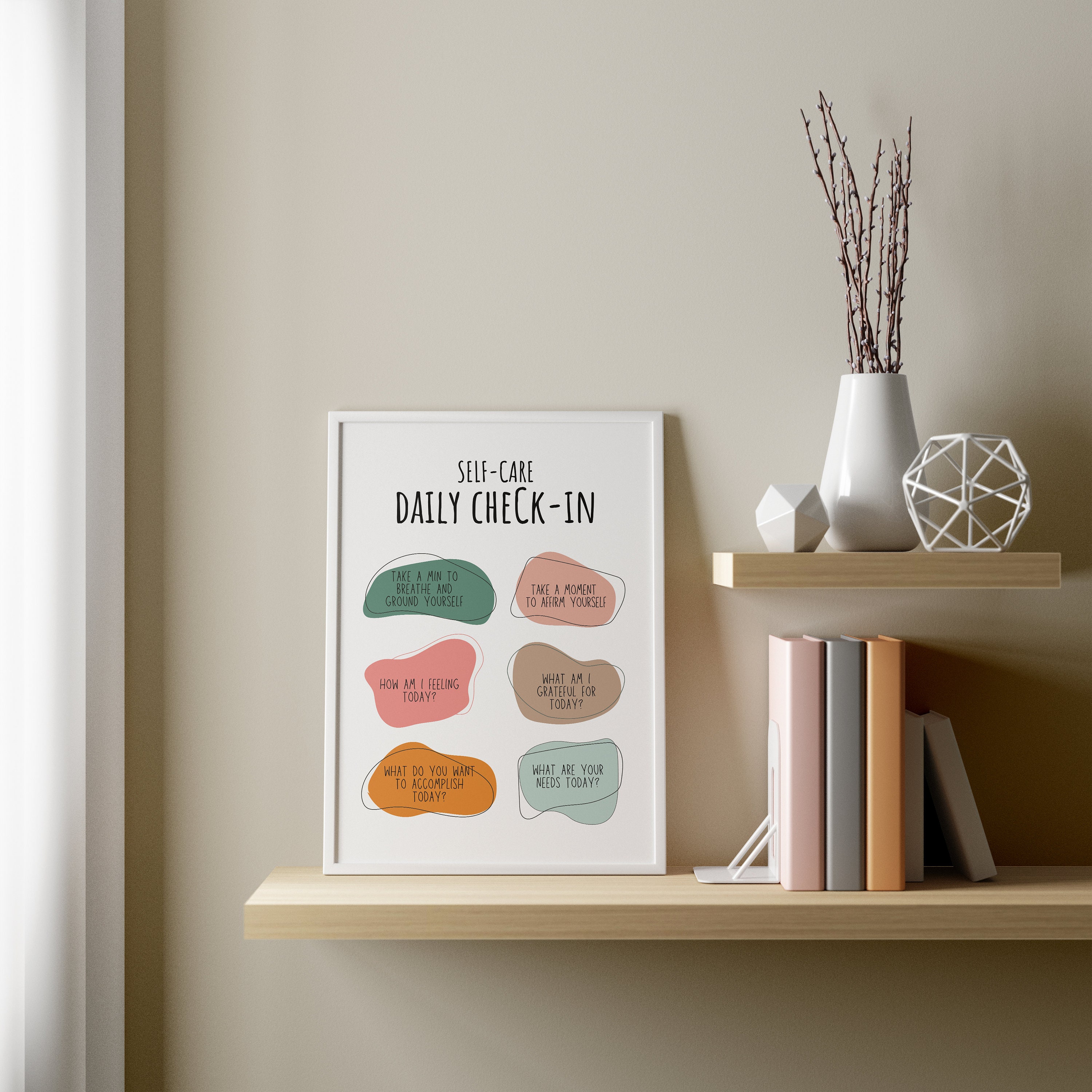Daily Check in Mental Health, Therapy Office Decor, Daily Checklist ...