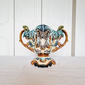 Vase Planter Glass Planter from 1900 Majolica Ancient Onnaing Barbonite Collection