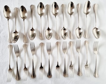 24 Pieces of Christofle Cutlery Printania Model 12 Forks and 12 Spoons from 1920-1930