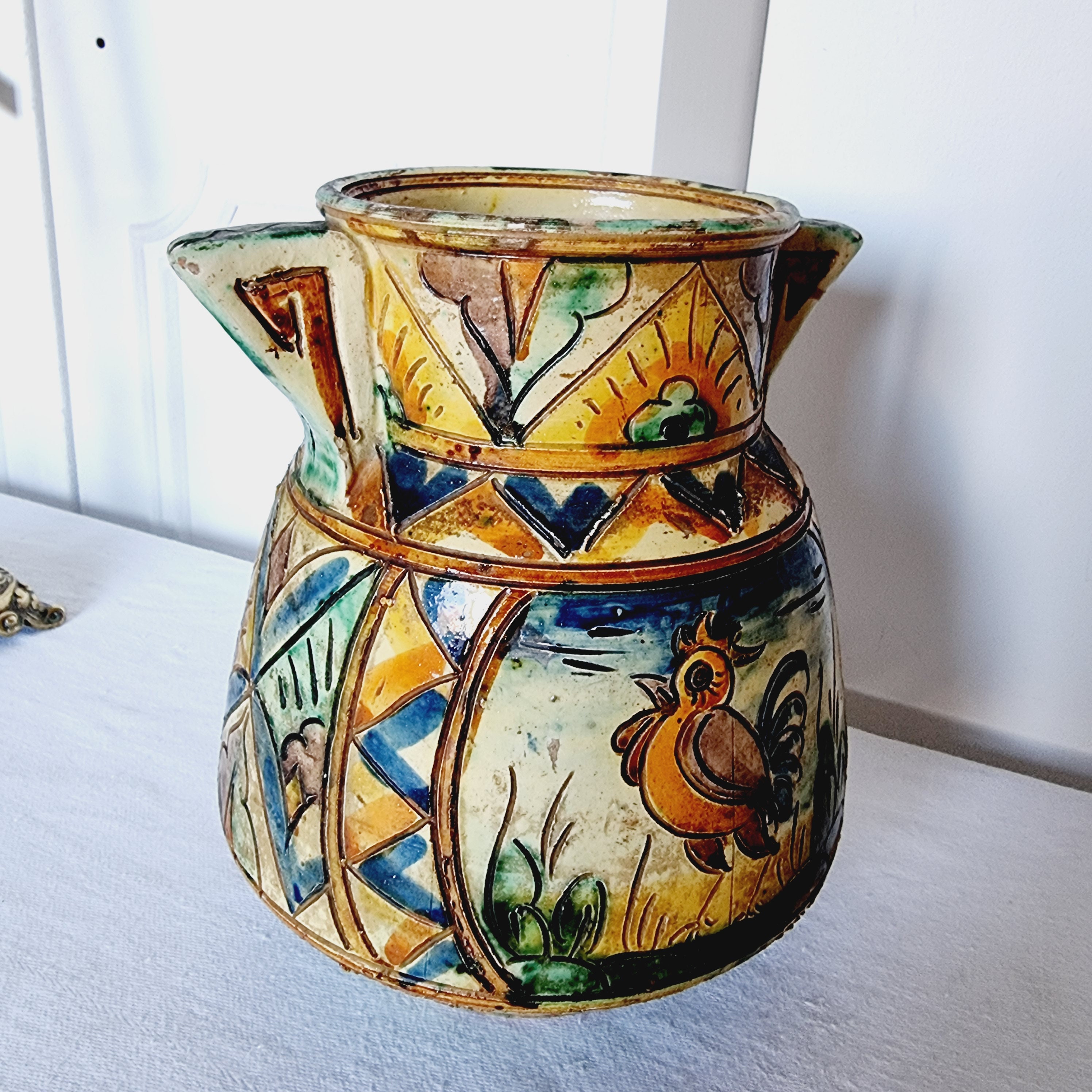 Antique Majolica Water Jug Made in Italy Made and Hand Painted - Etsy
