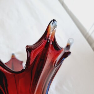 Murano glazen vaas van Fratelli Toso Mid Century Style 70's afbeelding 7