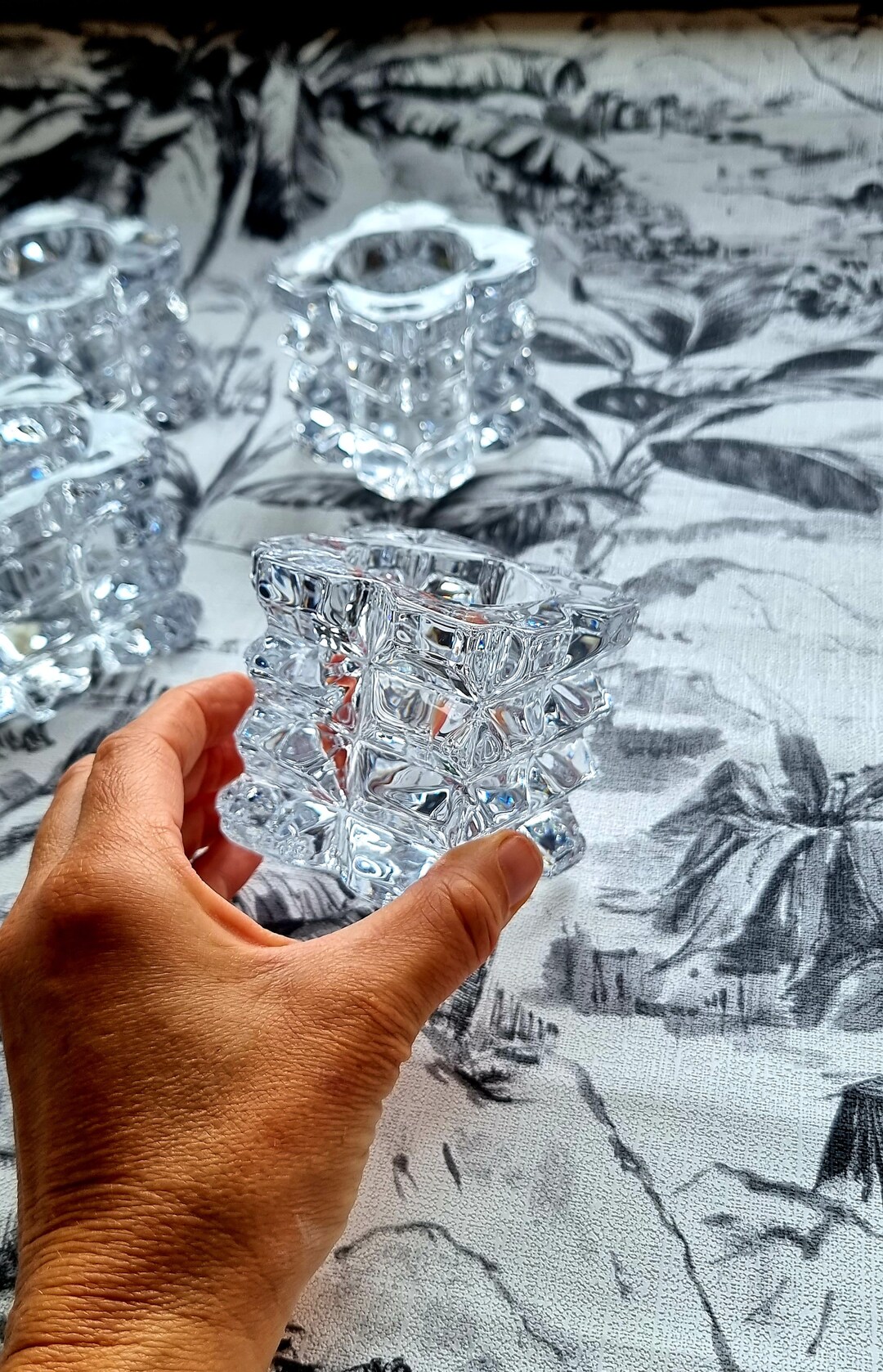 4 Designer Rock Crystal Candle Holders Etsy
