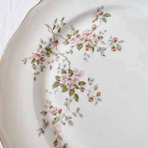 4 Assiettes Plates en Porcelaine à décor de Fleurs dans les tons roses image 4