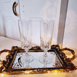 Paar Vintage französische Kristallkelche