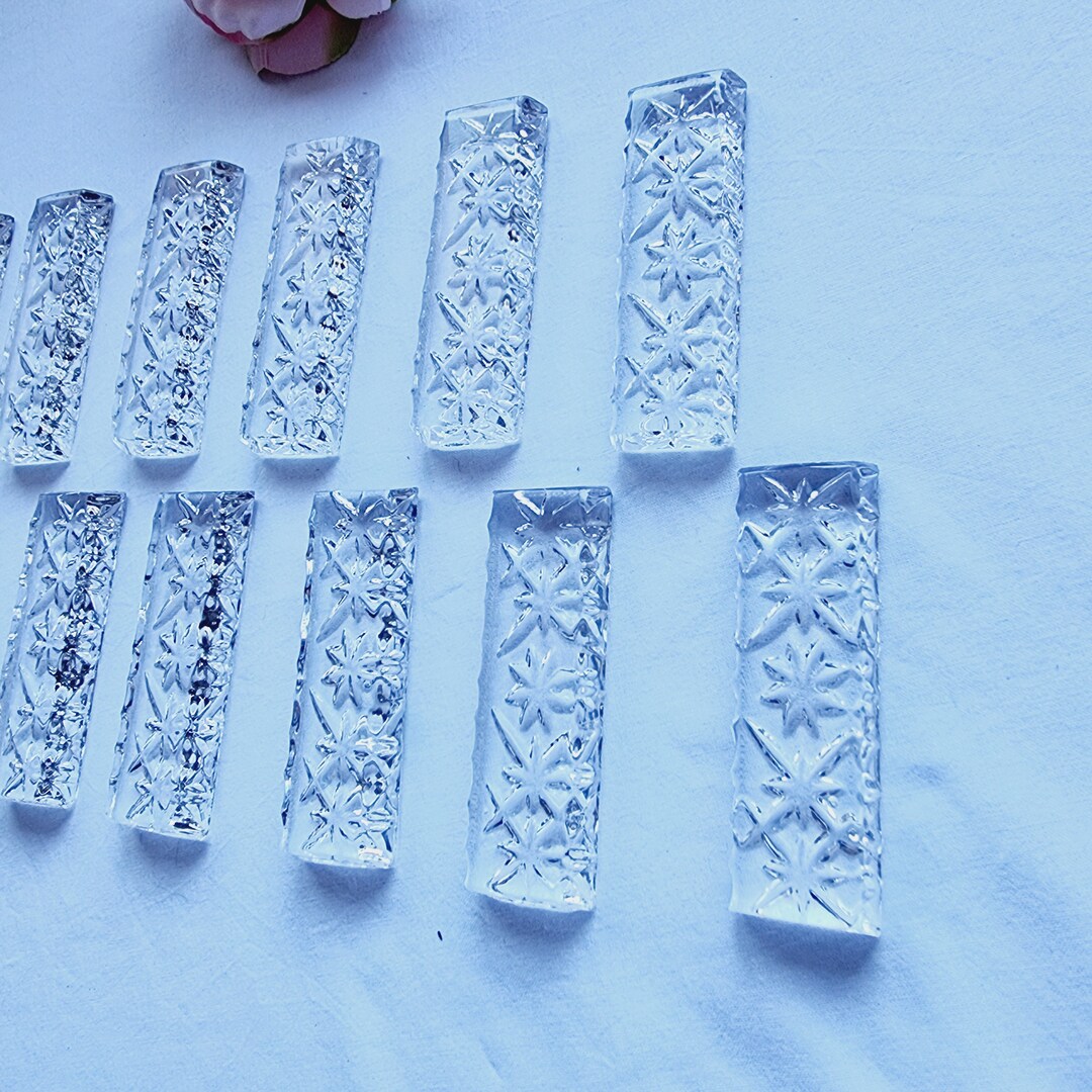 12 Mid Century Classic Style Cut Crystal Cutlery Holders Etsy