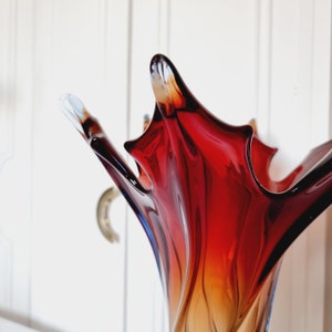 Murano glazen vaas van Fratelli Toso Mid Century Style 70's afbeelding 4