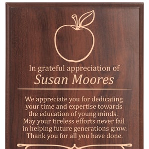 Teacher Thank You Plaque