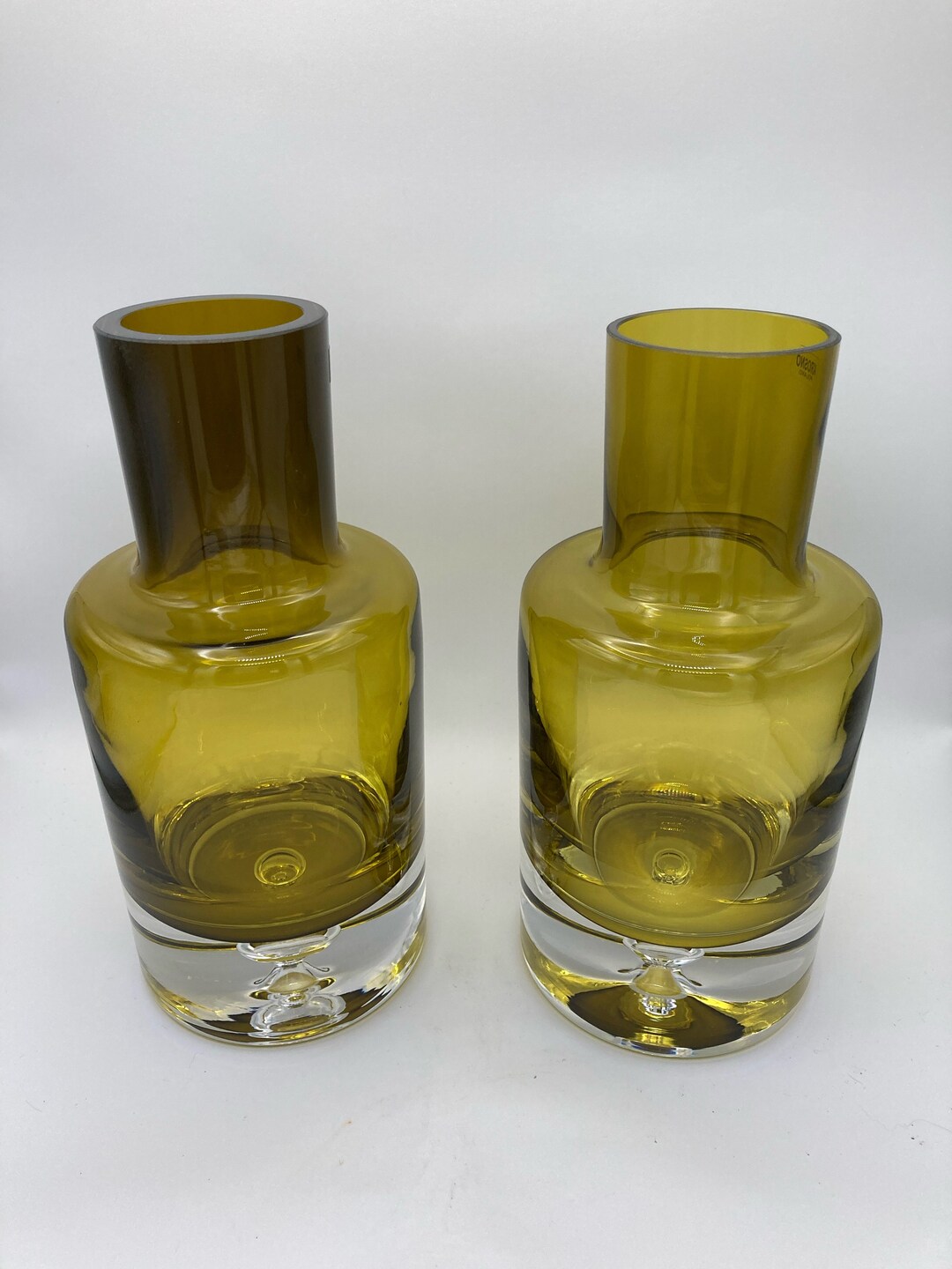 Pair of Glass Krosno Vases Etsy