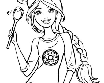 barbie coloring page etsy new zealand