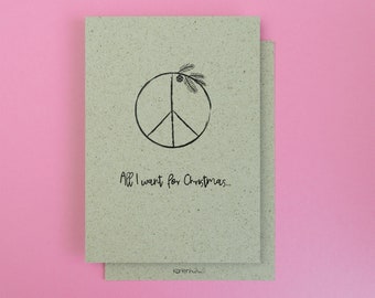 Postkarte - All I want for Christmas - Graspapier