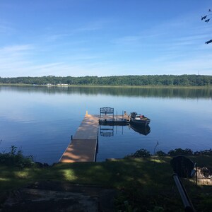 Belle scène et vue sur un lac dans le Minnesota au bord de l'eau - Photographies apaisantes sur des cartes de correspondance pliées