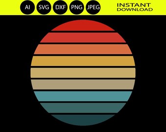 Retro Vintage Sunset Vector  SVG, AI, PNG, Jpeg, Dxf 4500 by 5400 pixels