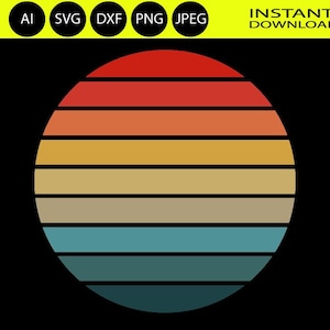 Retro Vintage Sunset Vector  SVG, AI, PNG, Jpeg, Dxf 4500 by 5400 pixels