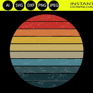 Retro Vintage Sunset Vector SVG, AI, PNG, Jpeg, Dxf 4500 by 5400 pixels
