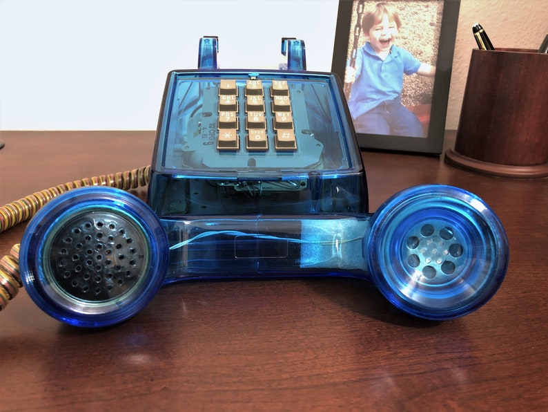 Working Restored Vintage Model 2500 Clear-Blue Touchtone Desk Phone image 4