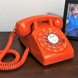 Restored Vintage Model 500 Rotary (pulse) Dial Orange Desk Phone