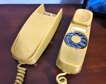 Vintage Western Electric Yellow Donut Phone, Vintage Bright Yellow