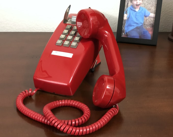 Vintage ITT Telephone Touch-tone Button Phone Dark Beige and Gray Bell ...