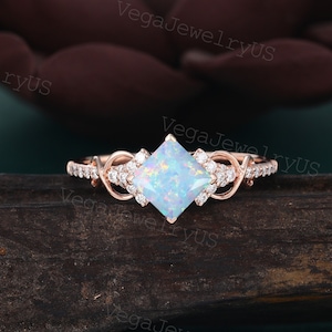 Princess cut opal store