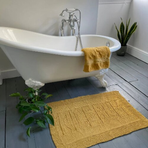 Rug Knitting Pattern PDF Waves. Beginners Bath Mat Knitting Etsy