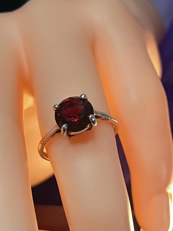 Vintage Lab Created Ruby Solitaire Promise Ring C… - image 4