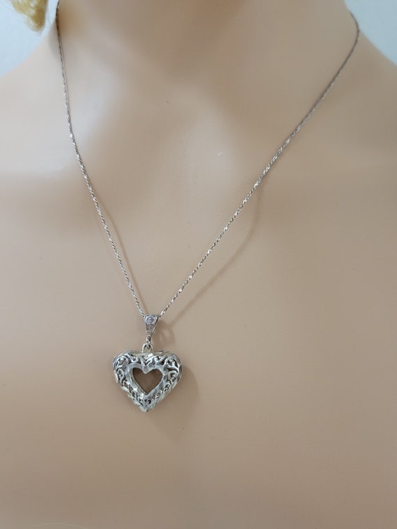 Cuore Love Sterling Silver Heart and Chain 18" and