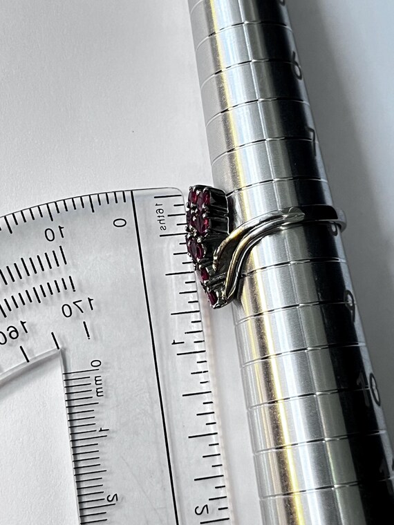 1970s Ruby Ring Cluster Design 316 LS quality to … - image 5