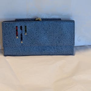 Geometrische Blaue Brieftasche Wasserdicht mit viel Platz und Taschen für Ihre Kreditkarten und mehr und ist ein echter Retro-1950er Jahre.