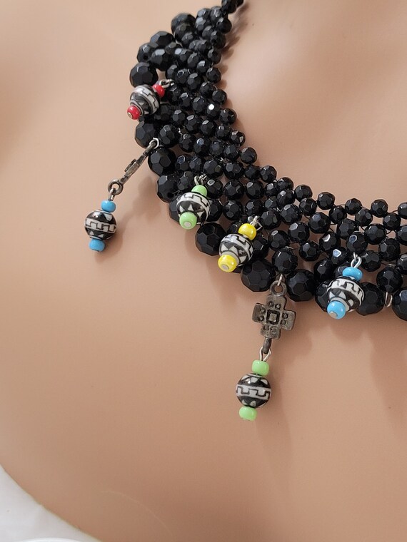 Vintage Chicos  Black and  Fancy Glass Beads Chok… - image 3