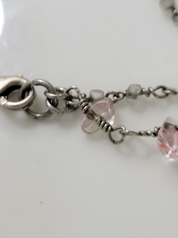 925 Two Strand Pink Quartz Polished Gemstones 198… - image 8