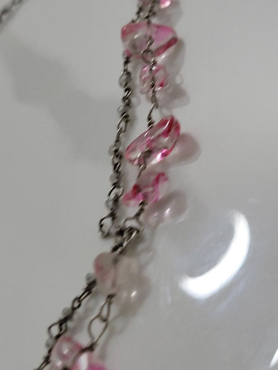 925 Two Strand Pink Quartz Polished Gemstones 198… - image 10
