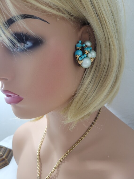 RETRO 1950s Lariat Necklace and Cluster Earrings … - image 3