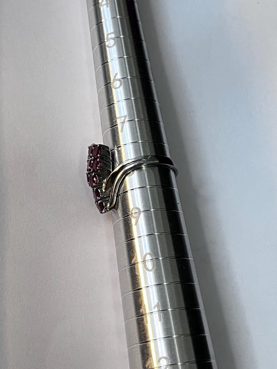 1970s Ruby Ring Cluster Design 316 LS quality to … - image 7