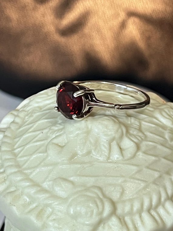 Vintage Lab Created Ruby Solitaire Promise Ring C… - image 3