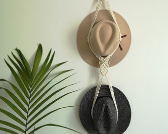 Macrame Hat Holder | Boho Single or Double ot Triple Hat Hanger | AKubra Hat Holder | Hat Rack | Hat Holder | Home Decor | Boho Style