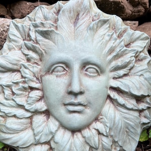 Large Green Woman Wall Plaque, Green Woman Garden Plaque, Green Woman, Green Man