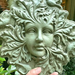 Large Green Woman Wall Plaque, Green Woman Garden Plaque, Green Woman, Green Man