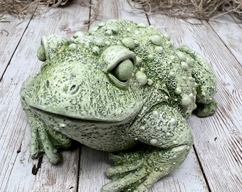 Large Warty Frog, Toad, Little Frog Prince, Frog Statue, Concrete Frog, Cement Frog, Cast Stone Frog, Frog Figurine