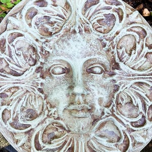 Green Woman, Garden Goddess, Large French Garden Goddess,  Wall Plaque, Green Woman Garden Plaque,  12 inches in Diameter