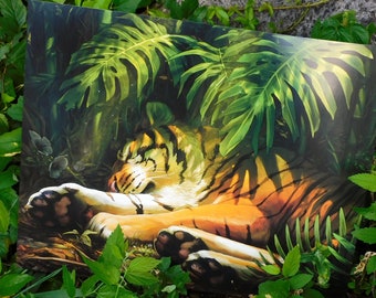 Sumatran Slumber || Jungle Tiger Art Print