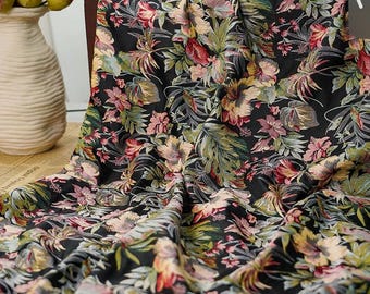 Hawaii floral jacquard designer  embossed fabric by meter