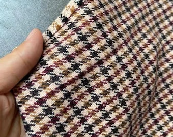 Houndstooth Wool Tweed Fabric | Autumn Winter Suiting Fabric | Tailoring Fabric for Blazer / Waistcoat / Coat | By Half Metre