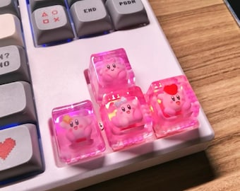Kirby keybroad cap, keycap, handmade resin OEM R4 12mm height, 1U