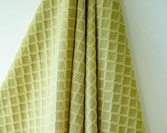Rhombus yellow floral jacquard designer  embossed fabric by meter