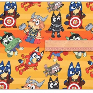 Cartoon bluey 100% cotton fabric by half yard