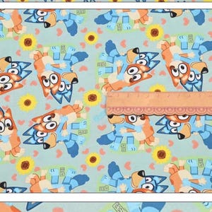 Cartoon bluey 100% cotton fabric by half yard