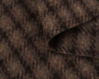 Luxury British Style Plaid 100% Wool Coating Fabric - Heavy 520g - Tweed